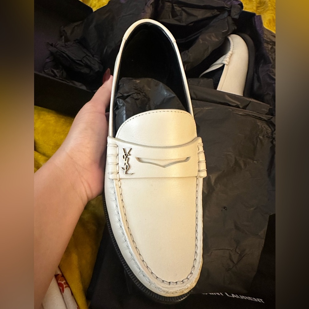 YSL LE LOAFER PENNY SLIPPERS IN SMOOTH LEATHER